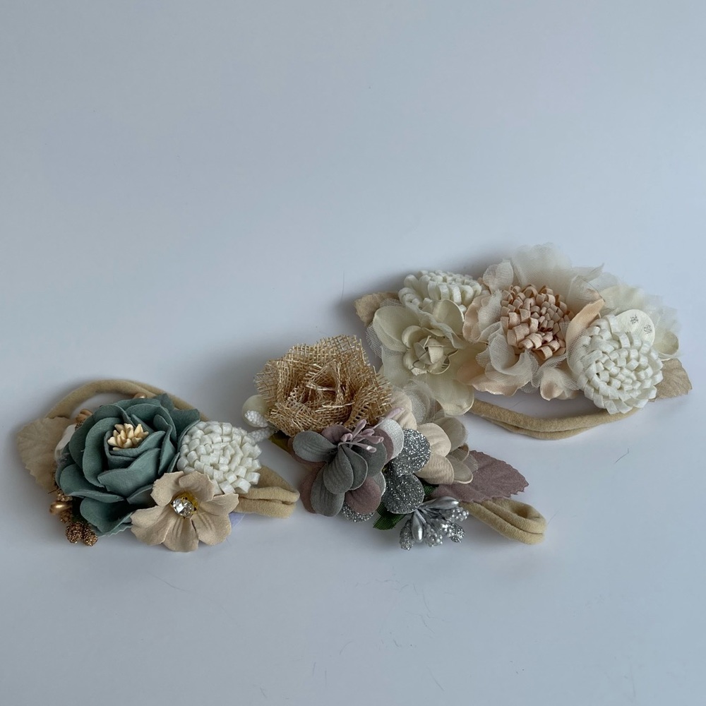 set of 3 delicate baby headbands